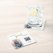 Einfaches Foto QR Code Kaufen Sie den Grad ein Get Rechteckiger Pappuntersetzer (Vor Ort)