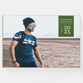 Einfaches Foto Register Abschluss Green Gästebuch