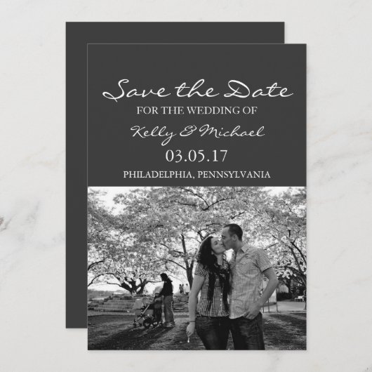 Einfaches Foto Save the Date (Vorne/Hinten)