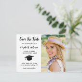Einfaches Foto Save the Date Abschluss Postkarte (Stehend Vorderseite)