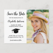 Einfaches Foto Save the Date Abschluss Postkarte (Vorderseite)