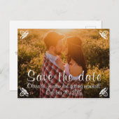 Einfaches Foto Save the Date! Ankündigungspostkarte (Vorne/Hinten)