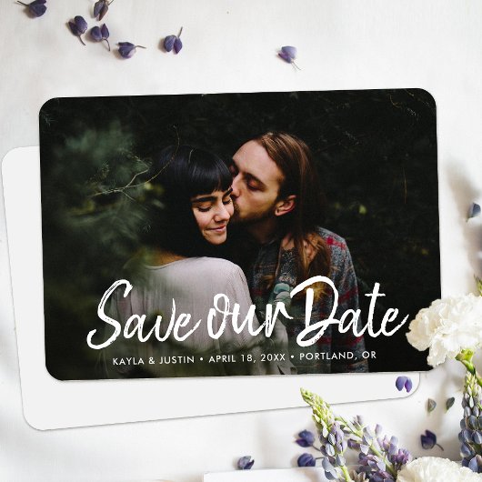 Einfaches Foto Save the Date für Hochzeiten