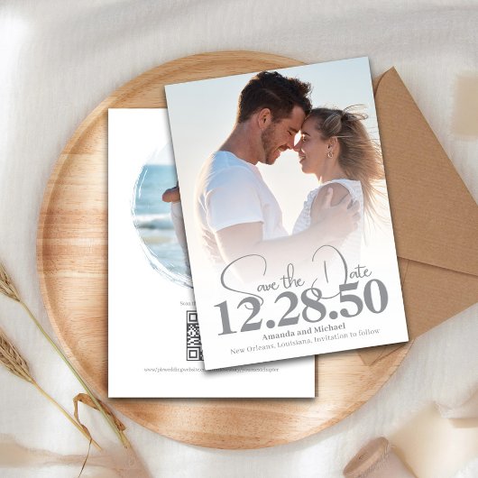 Einfaches Foto Save the Date Hochzeit