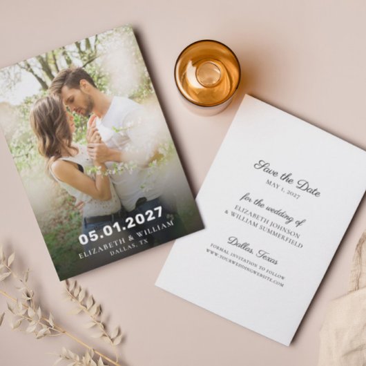 Einfaches Foto Save the Date | Hochzeitsankündigun Einladung