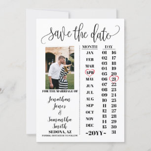 Einfaches Foto Save the Date moderne Hochzeit Einladung