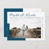 Einfaches Foto Save the Date Postkarte (Vorne/Hinten)