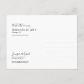 Einfaches Foto Save the Date Postkarte (Rückseite)