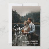 Einfaches Foto Save the Date QR-Hochzeit Einladung (Vorderseite)