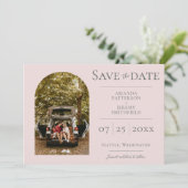 Einfaches Foto | Save the Date rosa (Stehend Vorderseite)