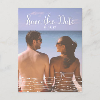 Einfaches Foto "Save the Date" vertikale Postkarte
