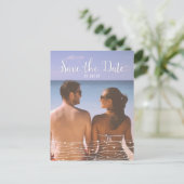 Einfaches Foto "Save the Date" vertikale Postkarte (Stehend Vorderseite)