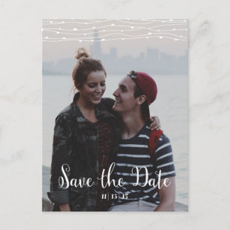 Einfaches Foto "Save the Date" vertikale Postkarte
