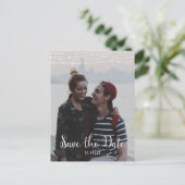 Einfaches Foto "Save the Date" vertikale Postkarte (Stehend Vorderseite)