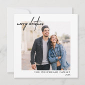 Einfaches Foto Schwarz Frohe Weihnachten Weiß (Vorderseite)