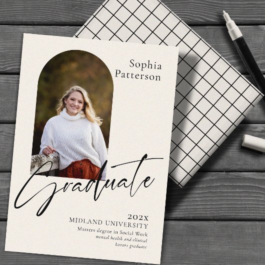 Einfaches Foto Schwarz und Elfenbein Ankündigung