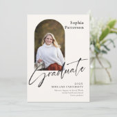 Einfaches Foto Schwarz und Elfenbein Ankündigung (Stehend Vorderseite)