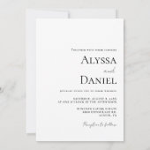 Einfaches Foto Schwarz-Weiß-Hochzeit Einladung (Rückseite)