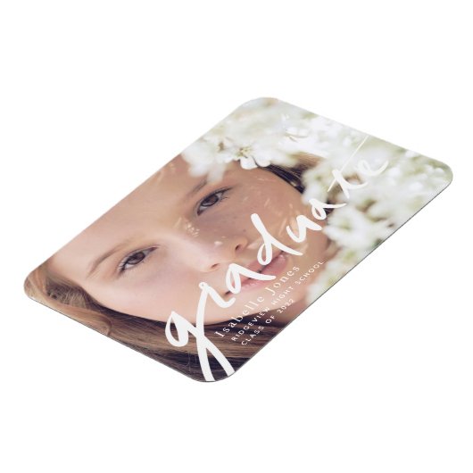 Einfaches Foto Script Abschluss Magnet (Linke Seite)