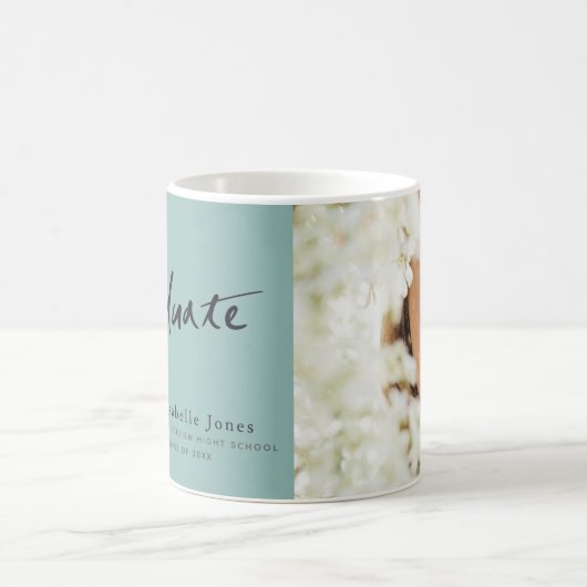 Einfaches Foto Script Aquamariner Abschluss Kaffeetasse (Mittel)