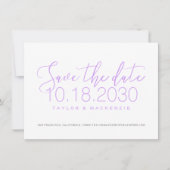 Einfaches Foto Script Orchid Save the Date Lila (Vorderseite)