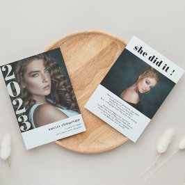 Einfaches Foto Sie tat es Abschluss Ankündigung