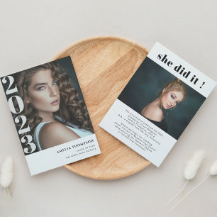 Einfaches Foto Sie tat es Abschluss Ankündigung