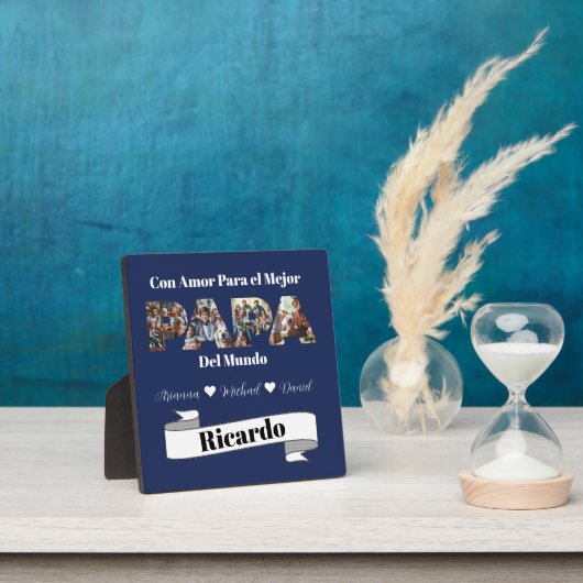 Einfaches Foto Skript Bester Vater je Spanisch Fotoplatte (InSitu)