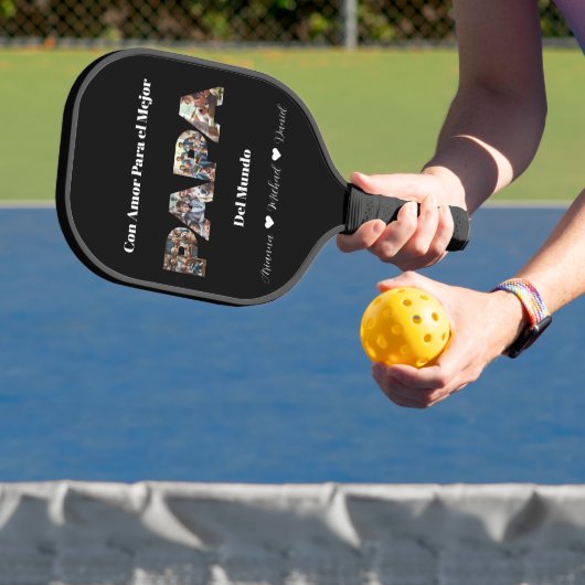 Einfaches Foto Skript Bester Vater je Spanisch Pickleball Schläger (InSitu)