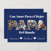 Einfaches Foto Skript Bester Vater je Spanisch Postkarte (Vorne/Hinten)