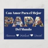 Einfaches Foto Skript Bester Vater je Spanisch Postkarte (Vorderseite)