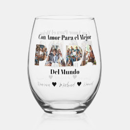 Einfaches Foto Skript Bester Vater je Spanisch Weinglas Ohne Stiel