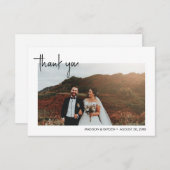 Einfaches Foto-Skript-Hochzeit Dankeskarte (Vorne/Hinten)