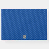 Einfaches Foto Tab Abschluss Blue Gästebuch (Rückseite)