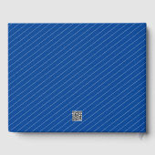 Einfaches Foto Tab Abschluss Blue Gästebuch (Rückseite)