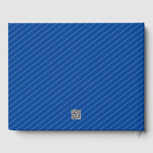 Einfaches Foto Tab Abschluss Blue Gästebuch (Rückseite)