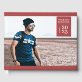 Einfaches Foto Tab Abschluss Rotes Gästebuch (Vorderseite)