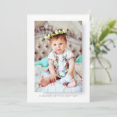 Einfaches Foto Taufe Party Einladung (Stehend Vorderseite)