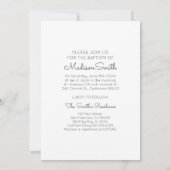 Einfaches Foto Taufe Party Einladung (Rückseite)