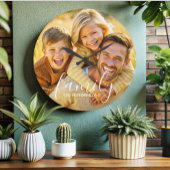 Einfaches Foto-Textüberlagern für Elegante Familie Große Wanduhr