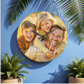 Einfaches Foto-Textüberlagern für Elegante Familie Große Wanduhr