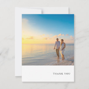 Einfaches Foto-Thema Hochzeit RSVP Dankeskarte