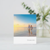 Einfaches Foto-Thema Hochzeit RSVP Dankeskarte (Stehend Vorderseite)