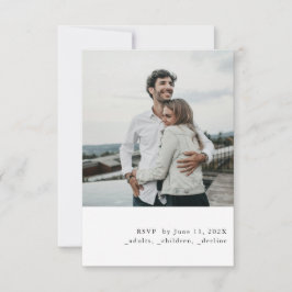 Einfaches Foto-Thema Hochzeit RSVP Karte