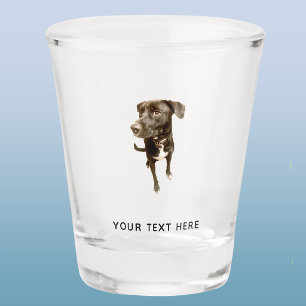 Einfaches Foto und benutzerdefinierter Text Schnapsglas