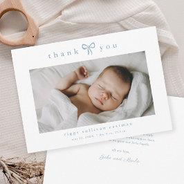 Einfaches Foto von Baby mit Bogen Dankeskarte