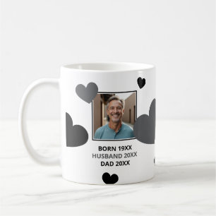 Einfaches Foto von Gray & Black Hearts Kaffeetasse