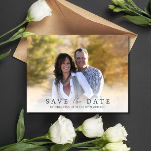 Einfaches Foto Vow Erneuerung Save the Date Ankündigungspostkarte