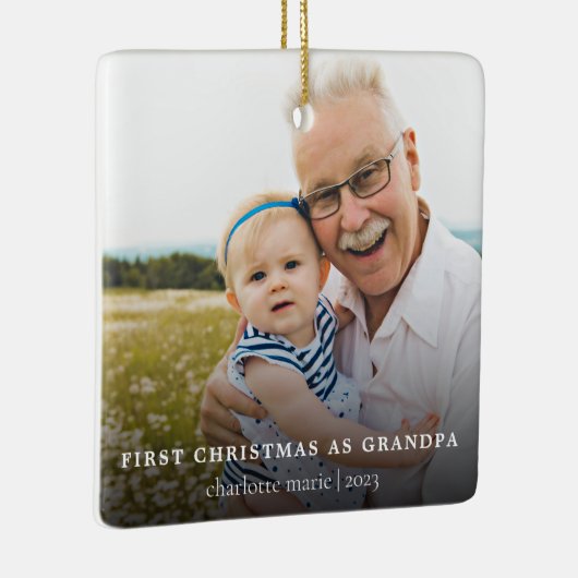 Einfaches Foto Weihnachten als Großvater Keramikornament (Rechts)