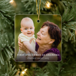 Einfaches Foto Weihnachten als Oma Keramikornament